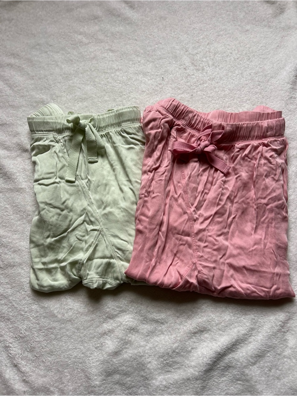 Free People Green & Pink Elastic Drawstring Pajama Pants Set of 2 Extra Large